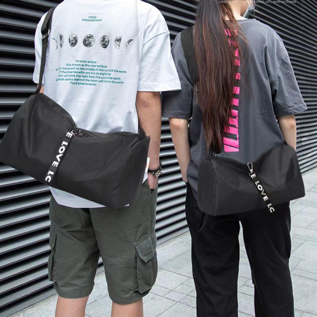 Unisex Lightweight Black Travel and Gym Crossbody Bag