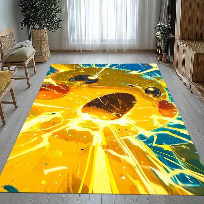 6 Style Pikachu Pokemon Living Room Non-Slip Area Rug Soft Carpet for Bedroom Kids Playroom Sofa,Home Decor Doormat Gift