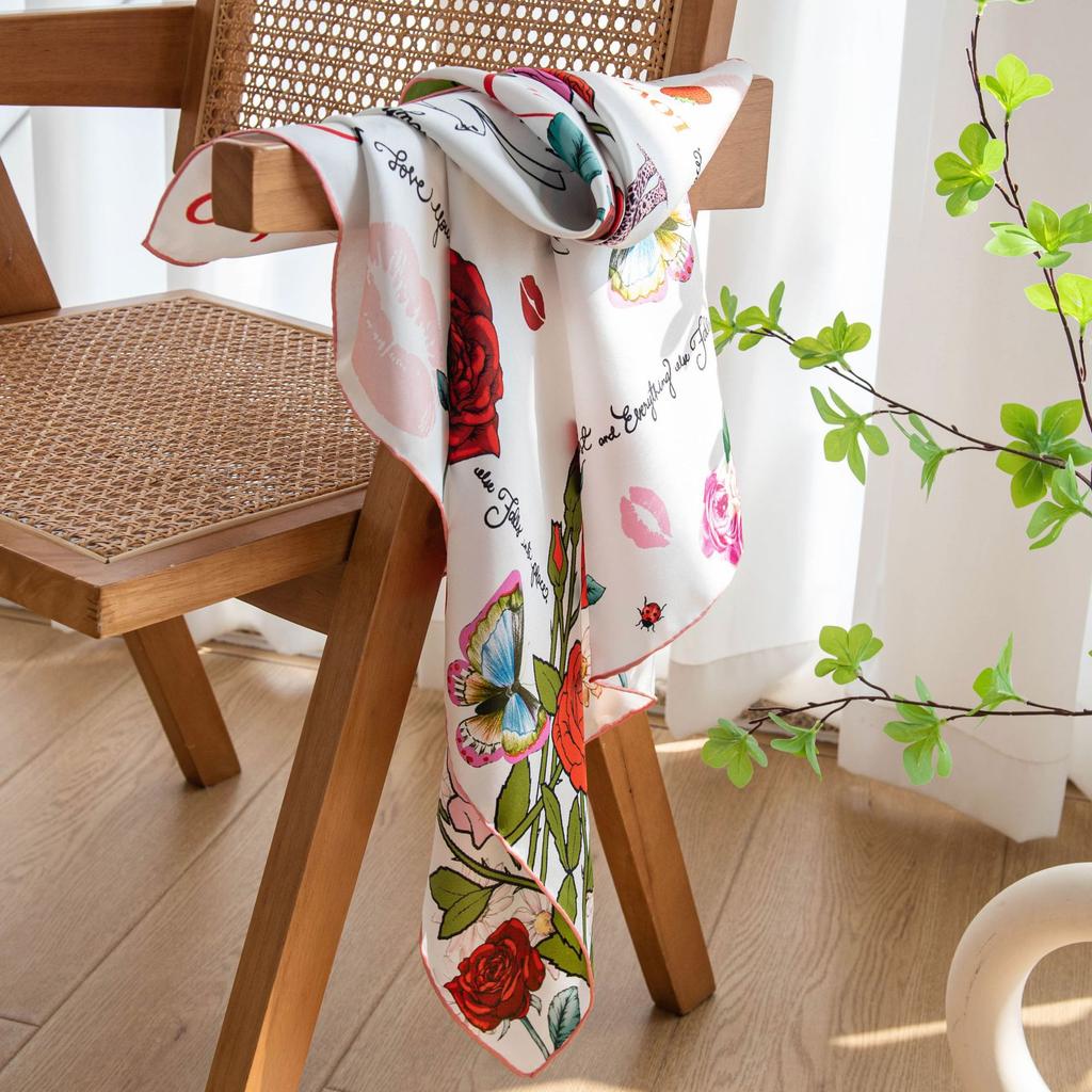 Summer new mulberry silk silk scarf women's outer scarf shawl square scarf versatile cross-border