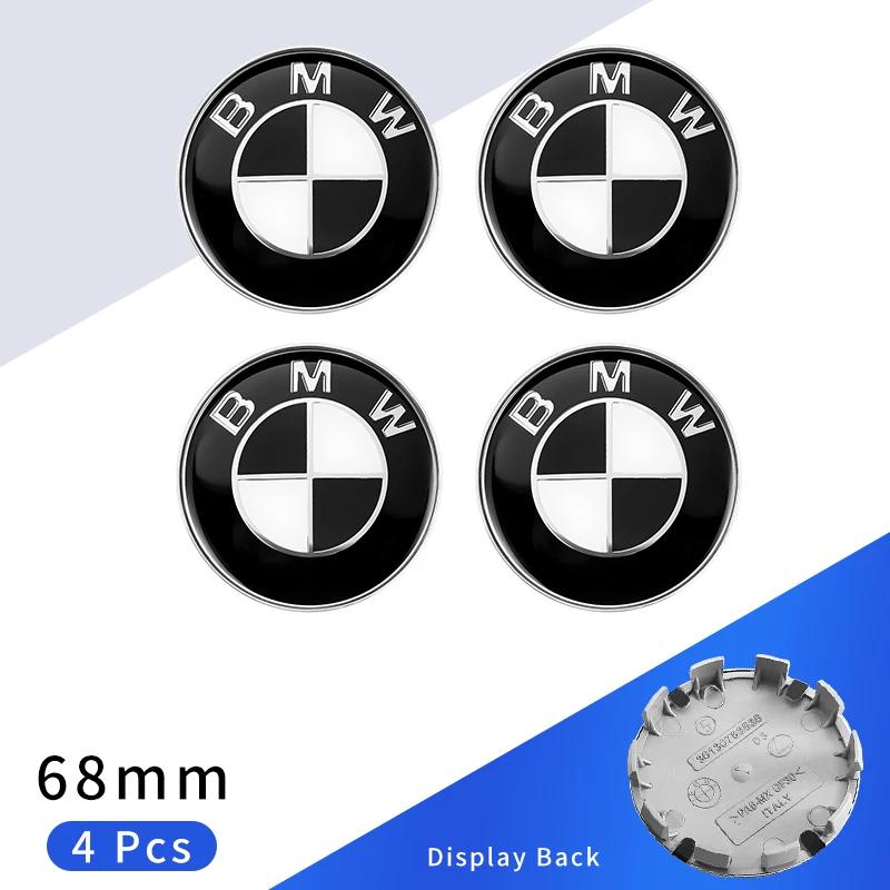 4 pezzi 68mm Tappo Centrale Ruota Auto Logo Distintivo Mozzo Copriruota Per BMW E46 E38 E60 E90 E93 F20 F30 X3 X5 Blu Bianco Nero Anniversario