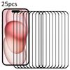 25Pcs For iPhone 15 Screen Protector Secondary Hardening Medium Alumina Glass Film