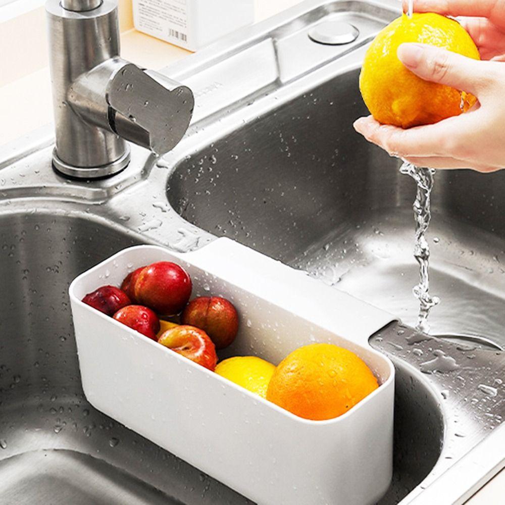 Swan Strainer Drying Storage Basket Sponge Holder Sink Organizer Drain Rack Corner Shelf
