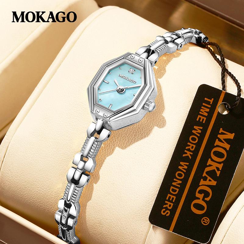 Mokago Quartz Waterproof Watch - Girls Ins Style, Alloy Strap, Lightweight Commuting Bracelet for Women