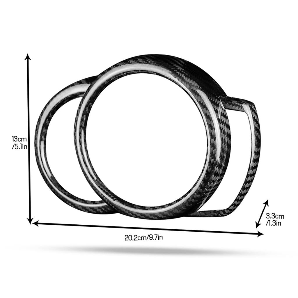 AIRSPEED Mini F54 F55 F56 F57 F60 Real Hard Carbon Fiber Dashboard Cover Decorative Frame Speedometer Sticker MINI Interior Panel Accessories (Black)