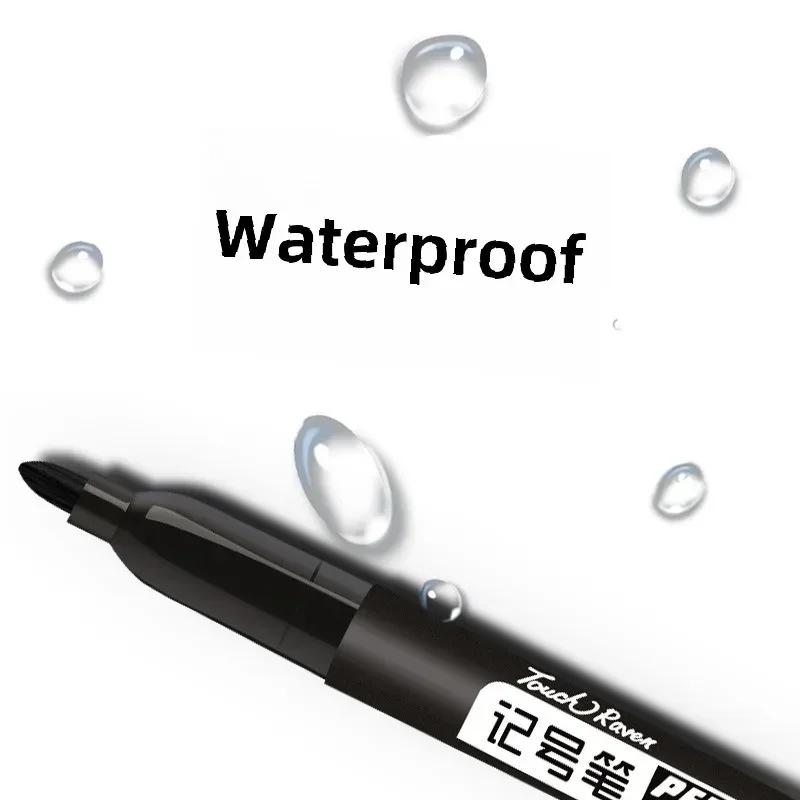 6PCs/Set Permanent Marker Pen Fine Point Waterproof Markers Thin Nib Crude Nib Black Blue Red Ink 1.5mm Fine Color Marker Pens