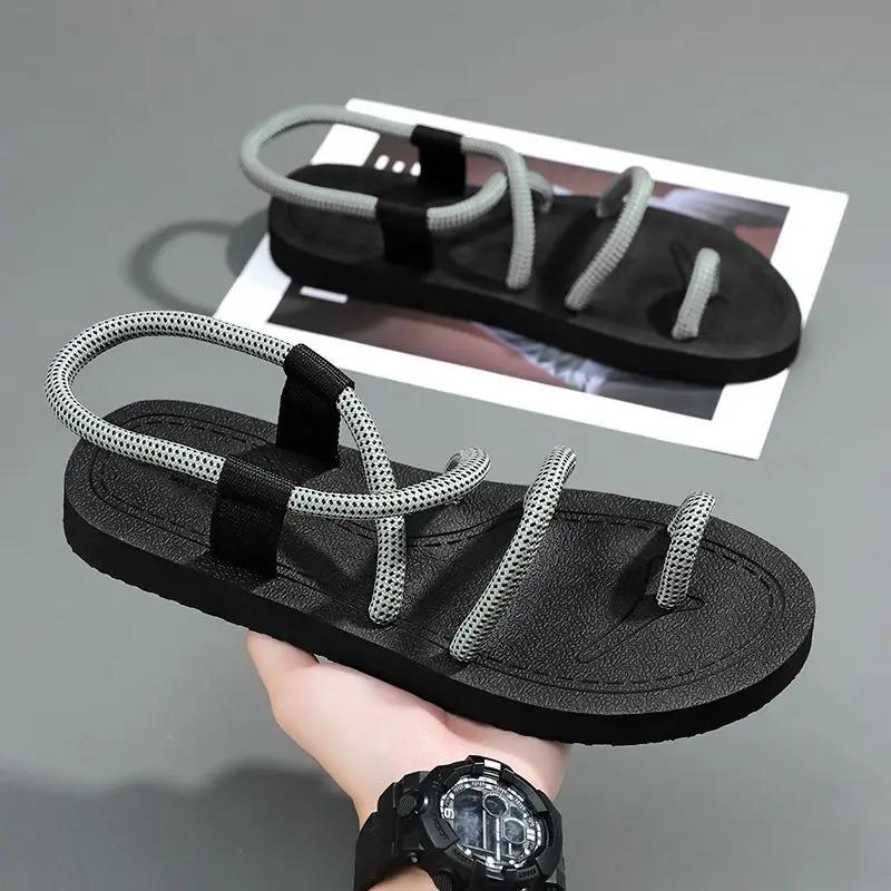 Fashion Rope Male Shoe Office Waterproof in Welcome Deal Luxury Designer Outdoor Casual Daily Use Open Toe Trend 2025 Color Men's Sandal