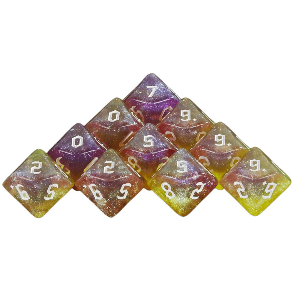 10PCS Multi-sided D10(0-9) Dice RPG Gaming DND Accessories, Board Game Supplies