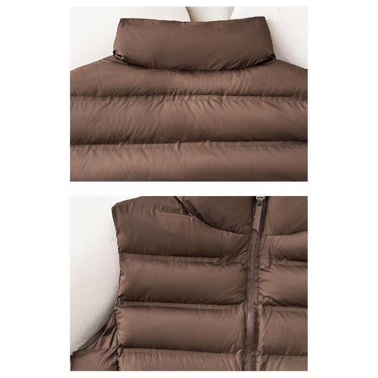 Winter Women Warm Padded Short Down Cotton Vest Stand Collar Loose Outwear Sleeveless Puffer Waistcoat for Casual