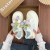 Cute Big Head Flat Shoes Women's Casual Round Toe Thick Bottom Heightening White Sneakers Breathable Comfortable All-Match