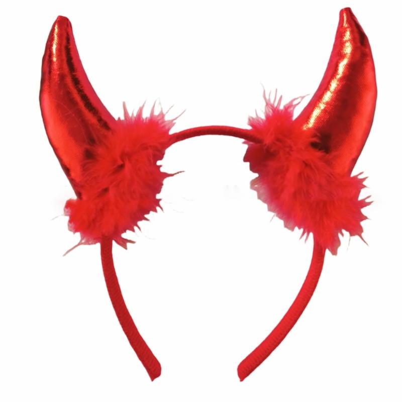 Teufelschwanz Kostüm mit Teufel Stirnband Fliege Halloween Teufel Cosplay Zubehör für Damen Teenager Maskenball Cosplay Party