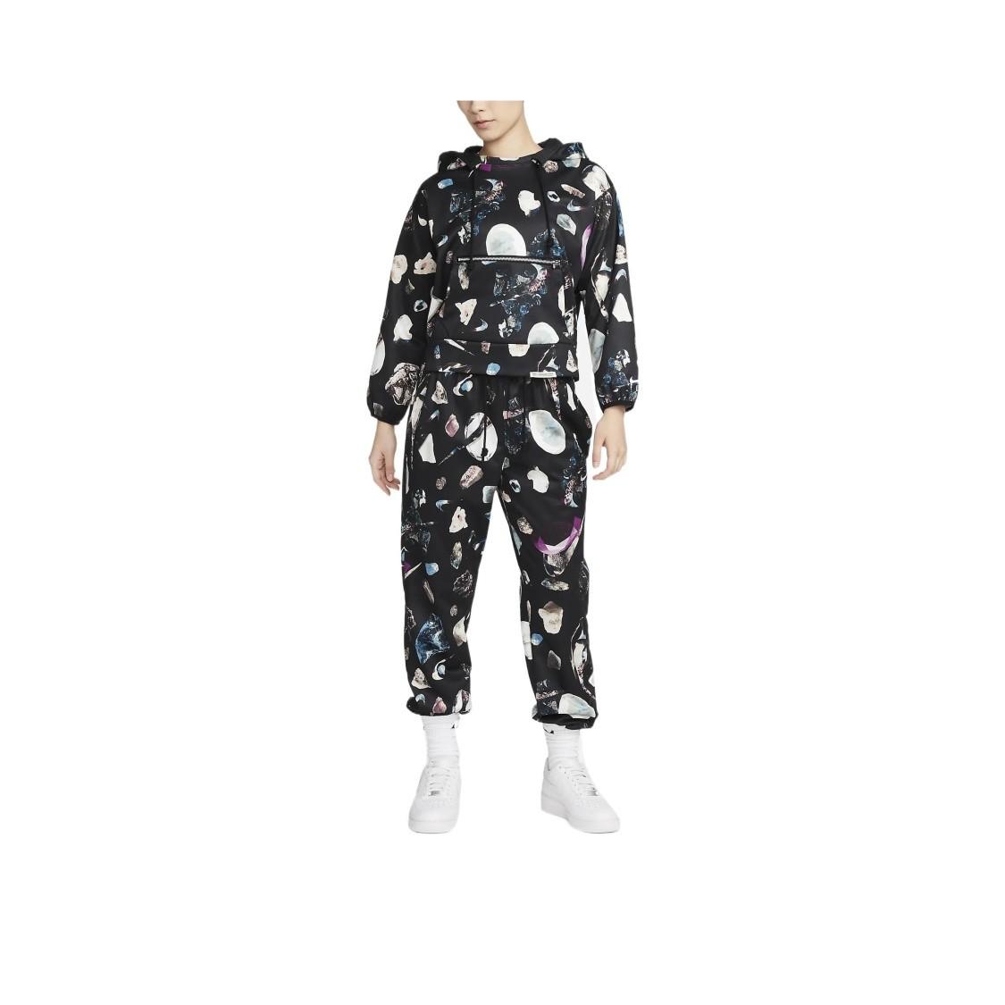 Nike All-Over Print Pullover Hoodie for Women in Black XS