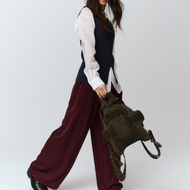 Pleatsmama Glitter Black Brown New Bow Backpack