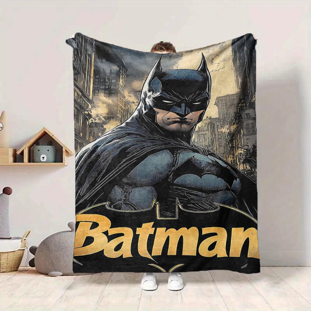 1pc Batman Hero Flannel Throw Blanket Lightweight Soft Warm All Season Blanket for Sofa, Bed, Travel, Camping L1024143