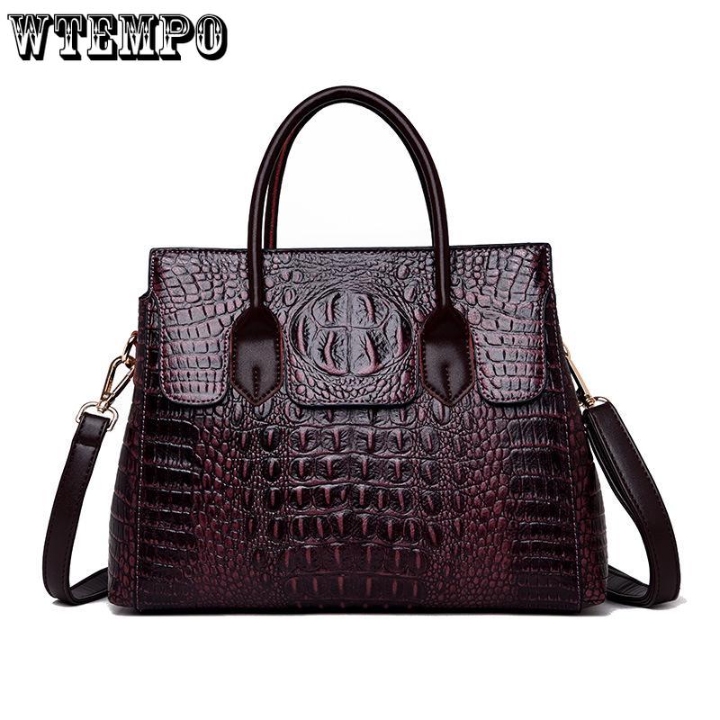 WTEMPO Torebki damskie ze skóry aligatora Projektantki damskie Messenger Torby na ramię Retro Tote