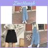 Vintage Denim Suspender Skirt With Knitted Fabric For Casual And Travel Wear