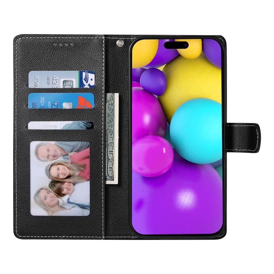 Card Holder Photo Frame Wallet Case for iPhone 16 15 14 13 12 Samsung S25 S24 S23 S22 S21 S20 A56 A55 A54 Google Pixel 9 8 7 6 PU Leather Phone Cases