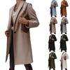 2024 Women's Autumn/Winter Solid Color Wool Lapel Mid-Length Button Coat