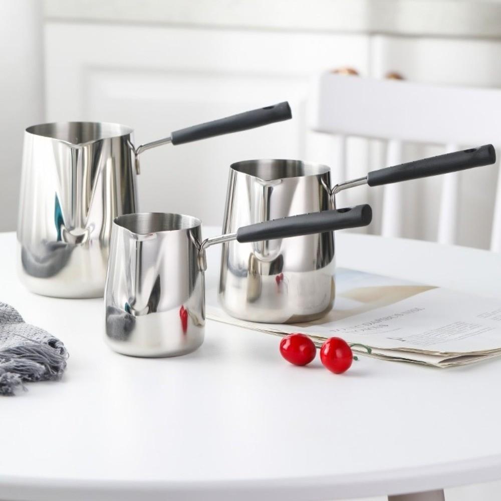 Long Handle Coffee Pot Professional Hot Milk Cup Latte Art Tool Wax Melting Pot  Restaurant Daily