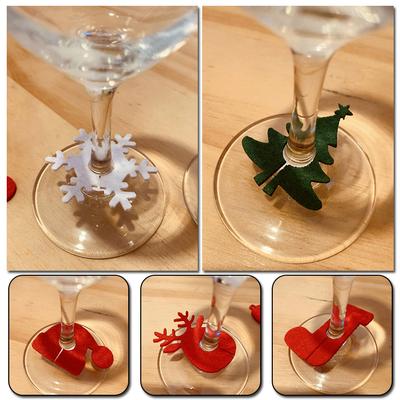 6 Stück Weinglas-Anhänger, Becheranhänger, Weihnachtsgeschenk, Weihnachtsdekoration, Tassenkarten, Home-Party-Dekoration