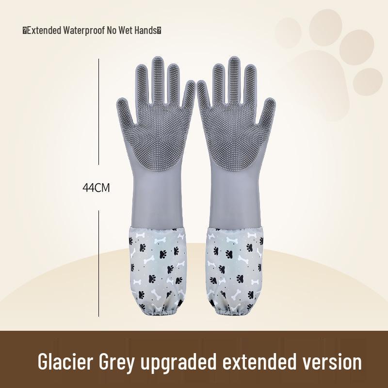 Silicone Pet Bathing Gloves - Anti-Scratch/Bite, Grooming & Hair Removal