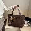 Retro Casual Large-capacity Tote Bag Female Personality Leopard Print Spring Versatile Maillard Style Shoulder Bag