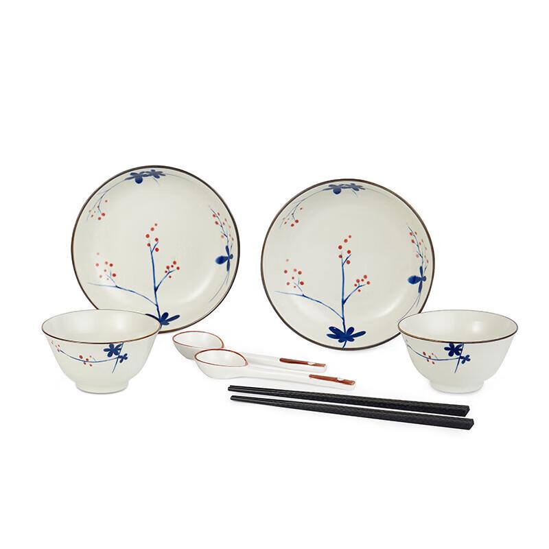 Gonghe Jingpin 8-Piece Retro Floral Dinnerware Set