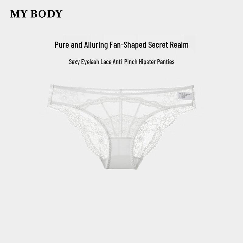 

Женские сексуальные трусики mybody из кружева с ресничками, не врезающиеся в ягодицы, средней посадки L