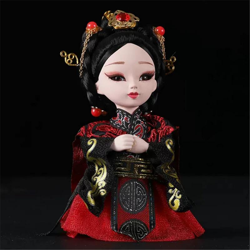 Chinese Opera Character Decoration Silk Doll Peking Opera Mask Doll Chinese Handmade Decorative Gifts Shop Decoration Doll