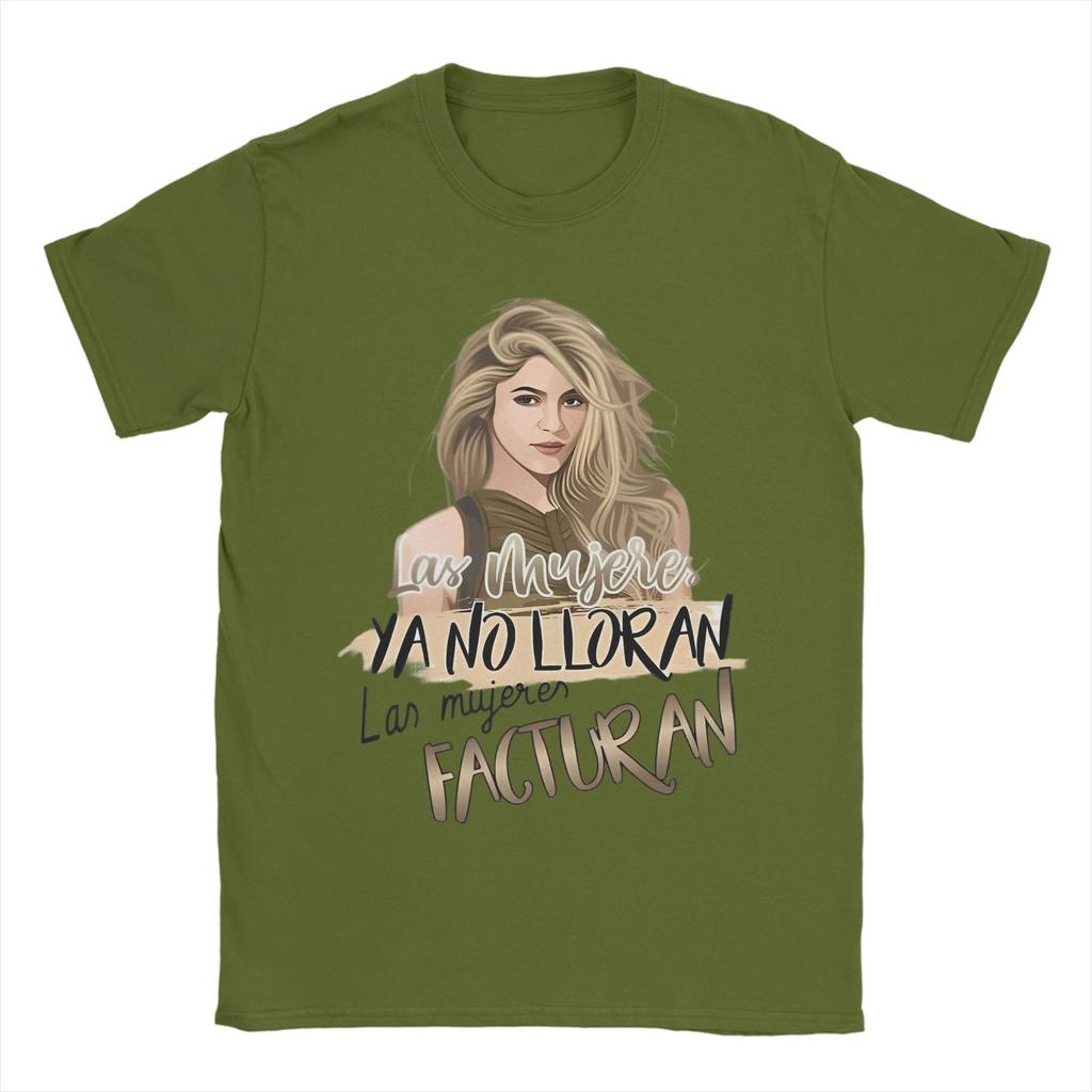 Herren Shakira Las Mujeres Ya No Lloran T-Shirt 100% Baumwolle Tops Vintage Kurzarm Rundhals T-Shirts Bedruckte T-Shirts