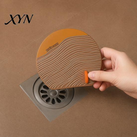 Floor Drain Cover Silicone with Handle, Universal Shower Tub Stopper, Sewer Anti-Odor Deodorizing Mat for Bathroom Kitchen Laundry Room Stopper