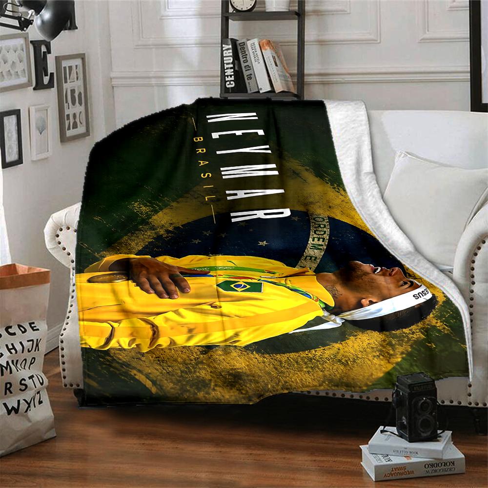 Football Legend Celebration Pose printed flannel breathable and warm blanket, a stylish home gift, suitable for home, office and bedspread use. 15a138