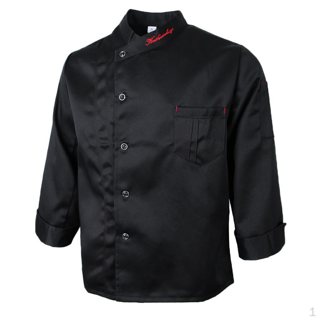 

Поварская куртка Униформа для кейтеринга с рукавами Сервисная кухня Black XL