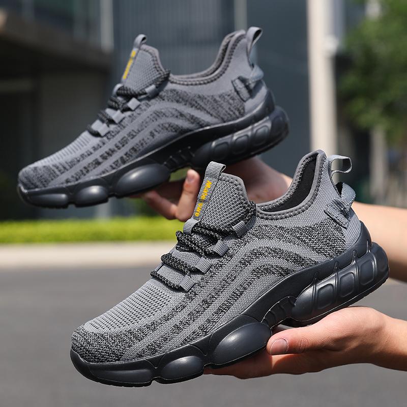 Scarpe sportive casual da uomo, traspiranti, leggere, da ginnastica, da esterno, in rete, nere, da corsa, da jogging, da tennis, da passeggio
