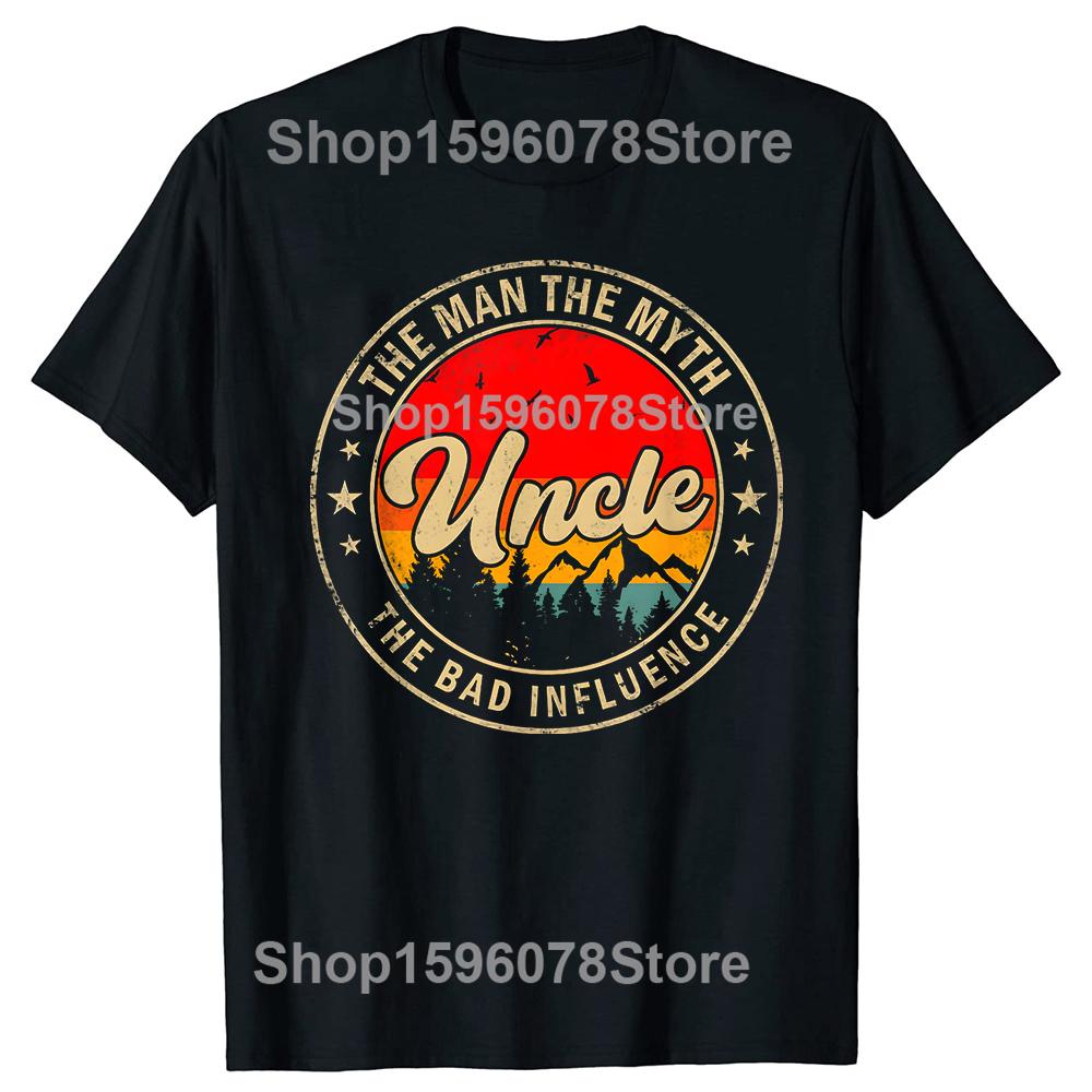 Uncle The Unisex The Myth The Bad Influence for Papa Grandpa Tshirts Print Loose Oversized Streetwear Hip Hop Unisex T Shirt