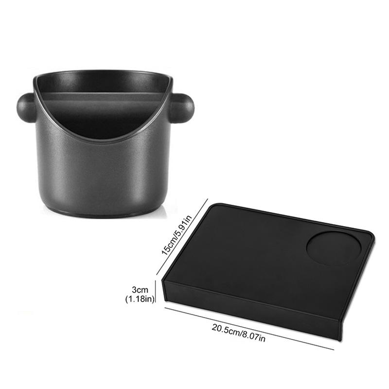2pcs Coffee Knock Box Shock-Absorbent Coffee Grind Waste Bin for Coffee Grounds Removable Knock Bar Anti-slip Espresso Dump Bin