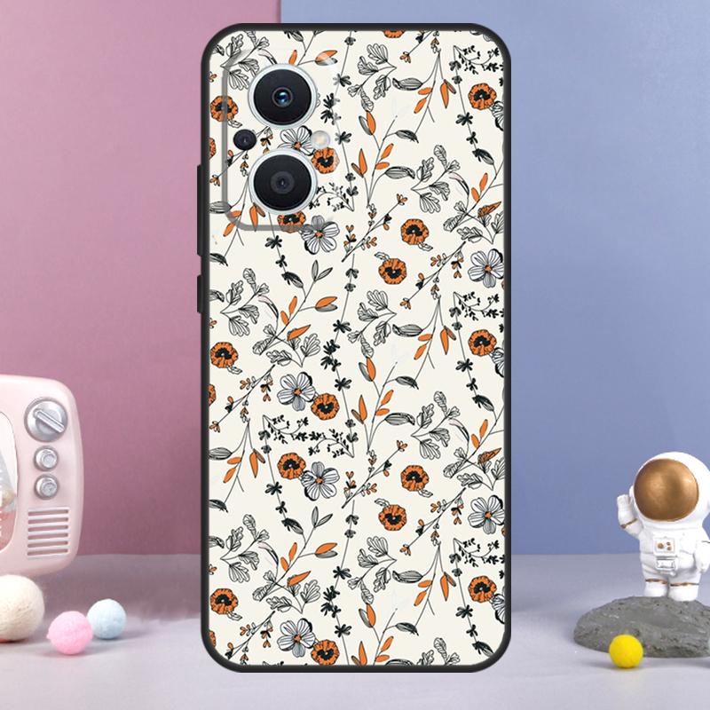 Flower Plant Art Funda For OPPO Reno 11 F 12F 13F 14F 10 12 13 14 Pro 7 8 Lite OPPO Find X9 X6 X5 X8 Pro Case