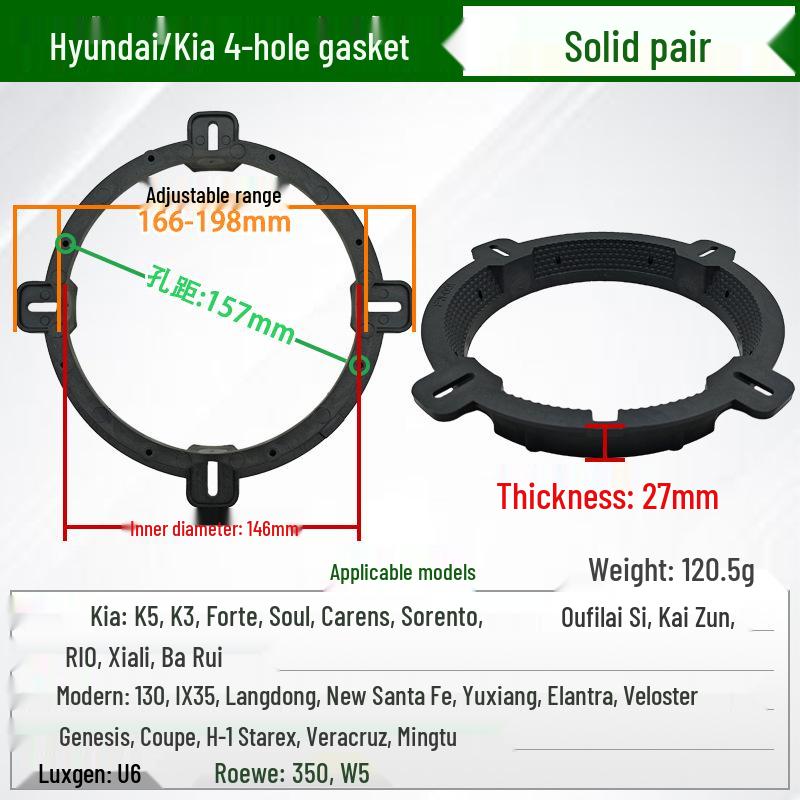 Universal Honeycomb Speaker Gasket (6.5" & 8") Lossless Car Audio Plastic Base Cover