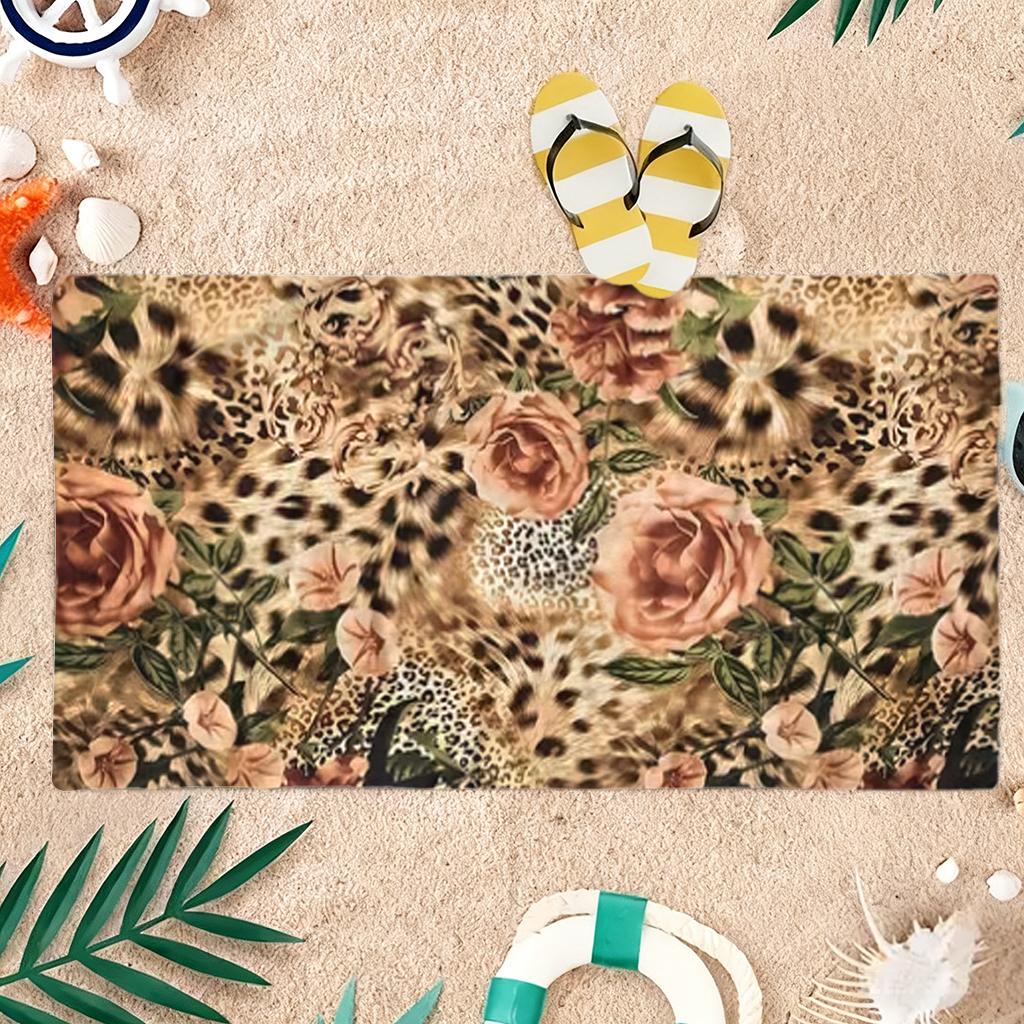 1pc Leopard Print Beach Towel Full of Wildness Quick-drying Super Absorbent Suitable for Beach Pool Yoga Summer Gift for Friends