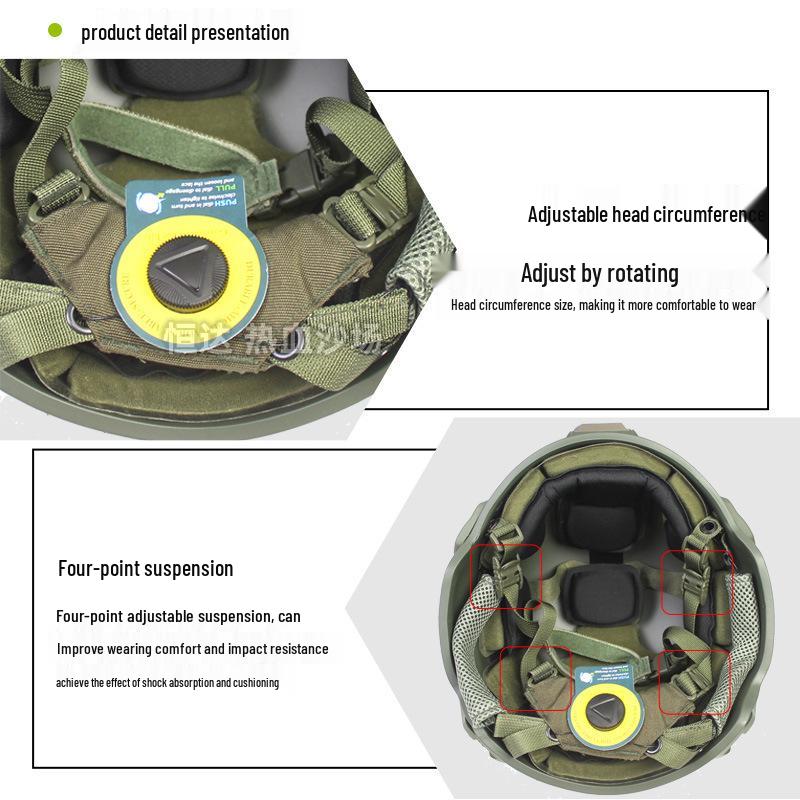 Enhanced MICH2002 Wendi Fiberglass Riot Helmet for Special Forces Training, 1.5KG
