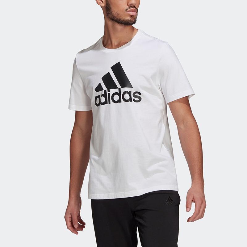 adidas Printed Big Logo Essentials Tee Short Sleeve Men's White GK9121