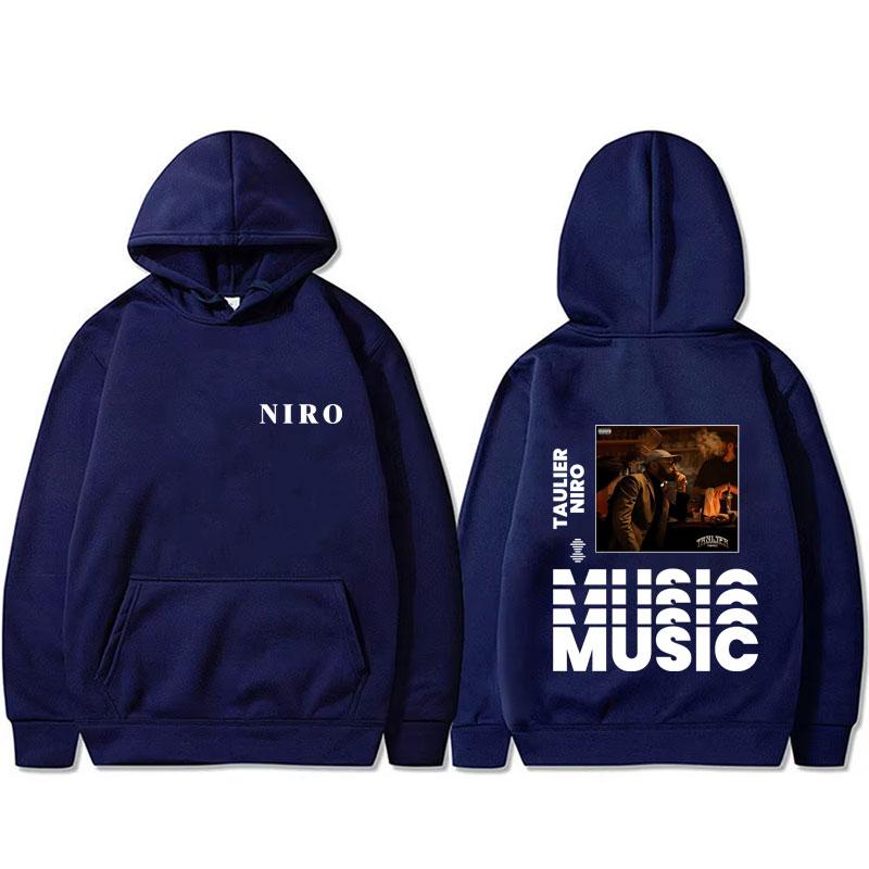 Rapper Niro Taulier Album Graphic Hoodie Men Women Hip Hop Rock Sweatshirt Unisex Fashion Vintage Casual Fleece Cotton Hoodies