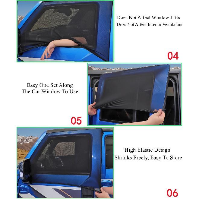 Car Sun Shade Side Window Sunshade Cover for Suzuki Jimny 2007 Up Jeep Wrangler TJ JK JL JT Dodge Charger 2010 Up Accessories
