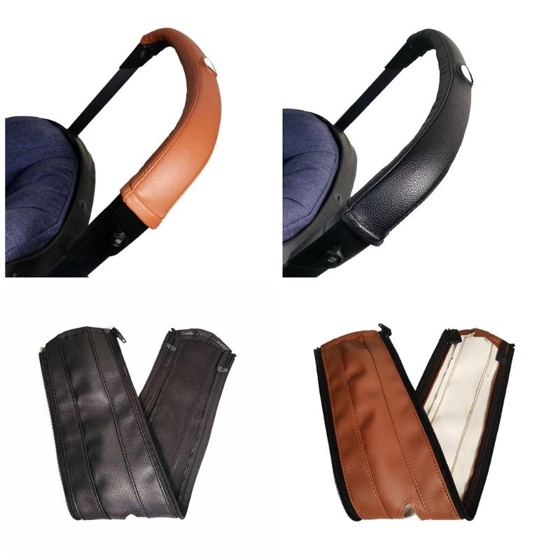 Pram Handle PU Cover Baby Pushchair Armrest Handle Sleeve Pushchair Handlebar Sleeve Removable Handle Cover