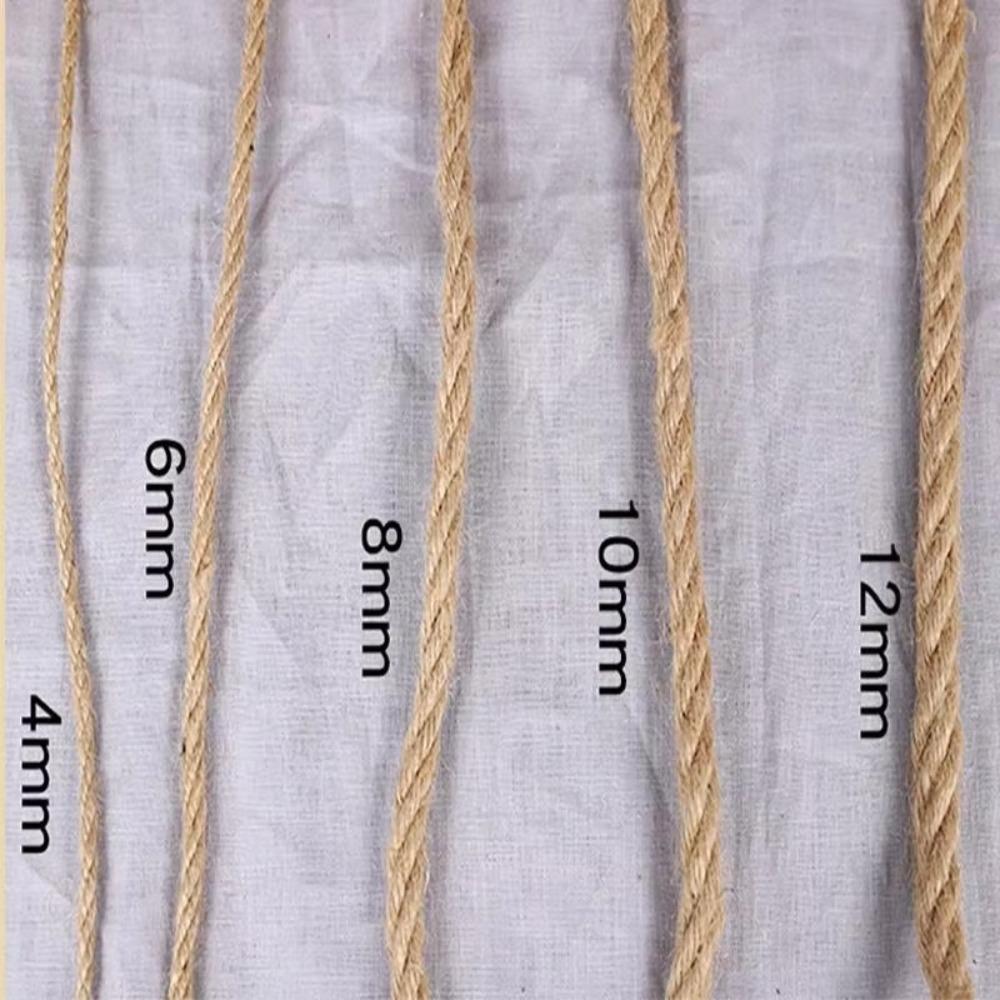 4mm-12mm Twine Rope 10M Twisted Cord New Natural Jute Rope Pet Scratching
