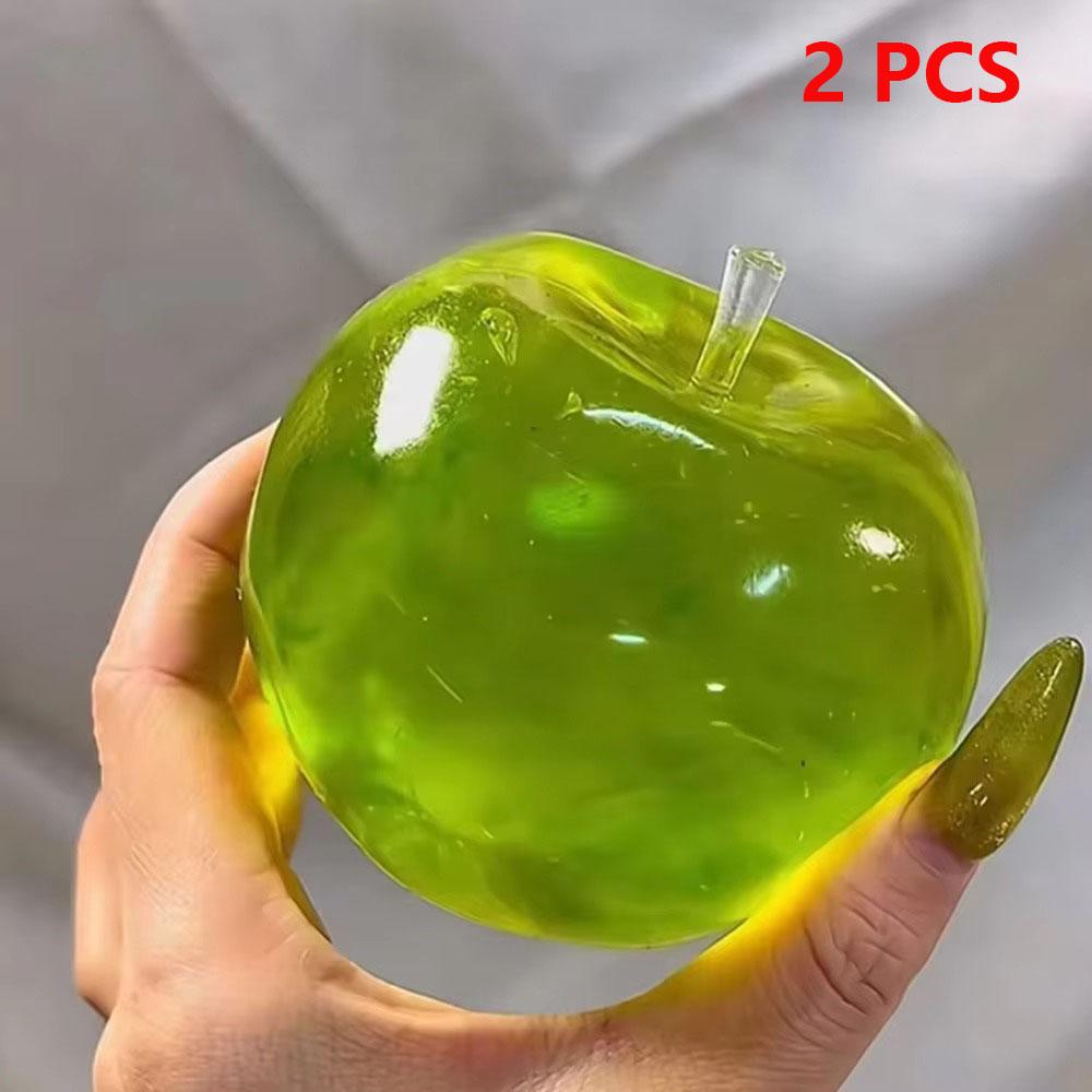 Apple Squeeze Toy Stress Relief Ball Squishy Maltose Sensory Fidget Toy Translucent Slow Rebound Cute Delicate for Adults Kids Anxiety Relief