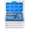 A95I-Handheld Tool 34Pcs Torx Bit Socket Set Professional& E-Torx Star Socket 1/4" 3/8" 1/2" Drive Male Female E-Torx Bits