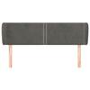 Tête de lit - Maison Exclusive - Velours gris foncé - Oreilles - Hauteur réglable 147x23x78/88 cm