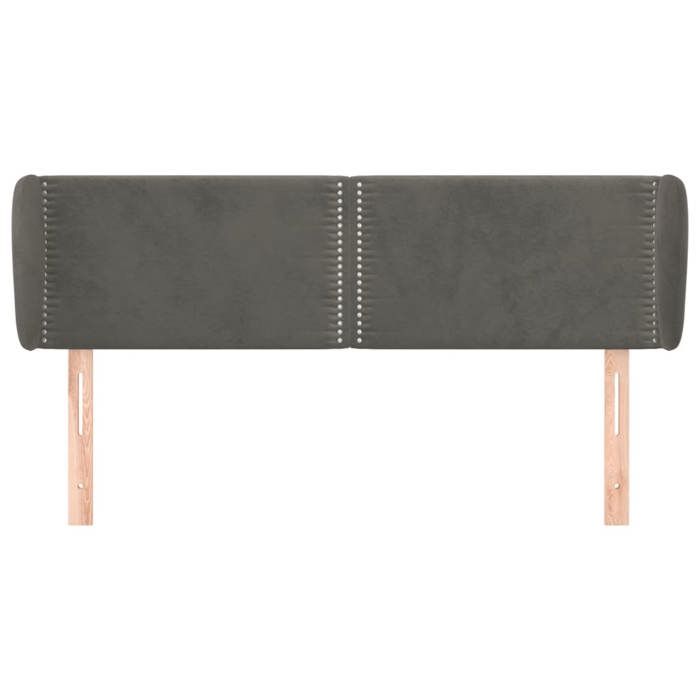 Tête de lit - Maison Exclusive - Velours gris foncé - Oreilles - Hauteur réglable 147x23x78/88 cm