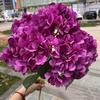 5 Heads Artificial Hydrangea Flower Silk DIY Bridal Hydrangea Bouquet Large Size Simulated Wedding Floral for Home Party Wedding