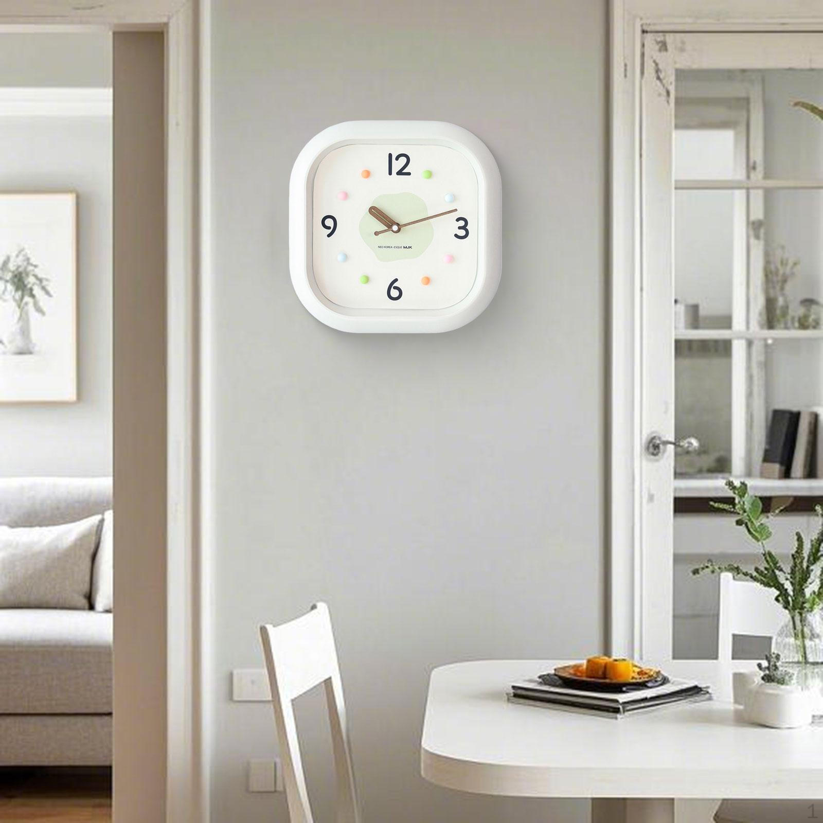

Modern Wall Clock Decorative Hanging Lightweight Quiet Nordic Square Timepiece for Living Room світло-зелений колір